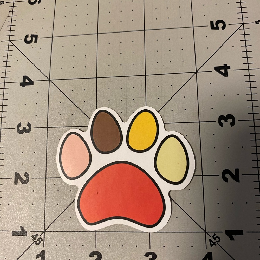 π20/$12π Colorful Paw Print Sticker - Picture 2 of 3